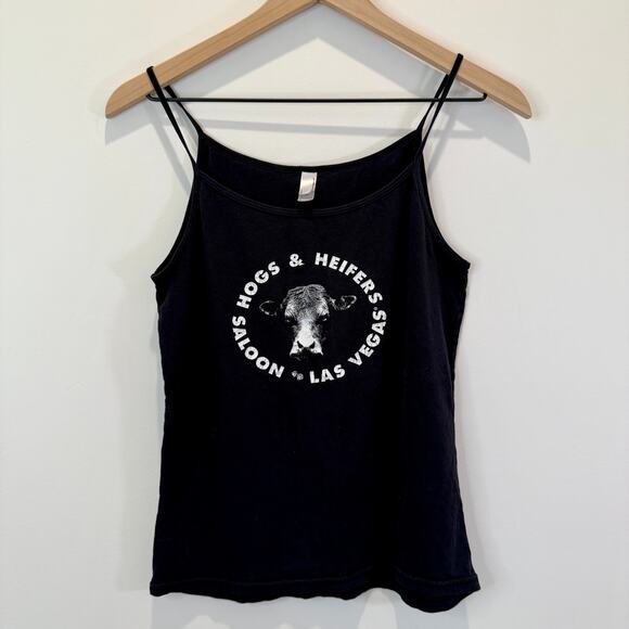 Hogs & Heifers Saloon Las Vegas Tank Top Women's M American Apparel Biker Bar - Picture 1 of 8